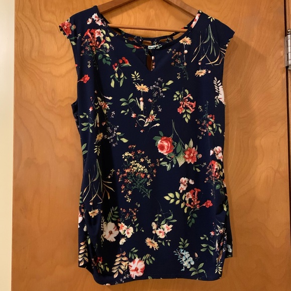 New York & Company Tops - New York & Company blue floral tank (M)